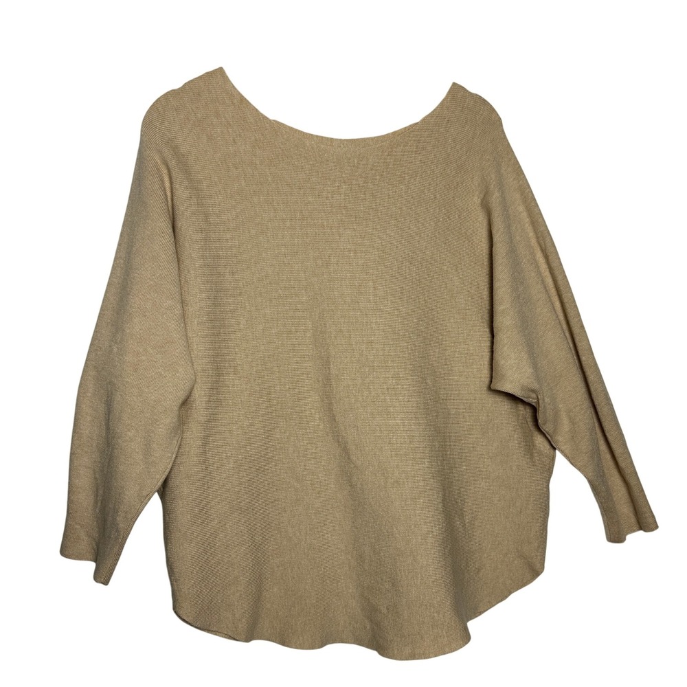 Vila Milano Beige Textured‎ Button Back Dolman Sleeve Sweater XL
